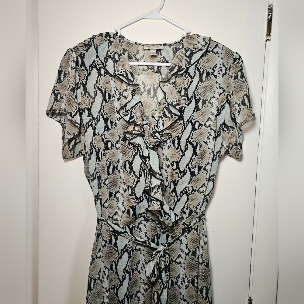 DRESSBARN snakeskin dress with slip dress 20